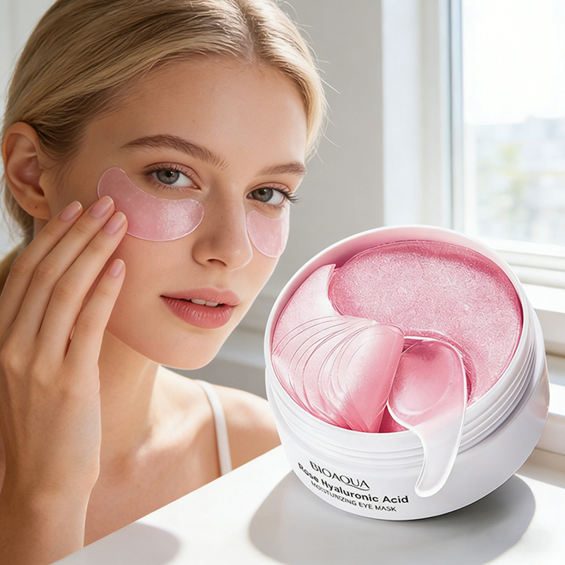 Skincare Bioaqua - 60 個 BIOAQUA ローズヒアルロン酸アイマスク抗くま目袋保湿アンチエイジングアイパッチスキンケア製品