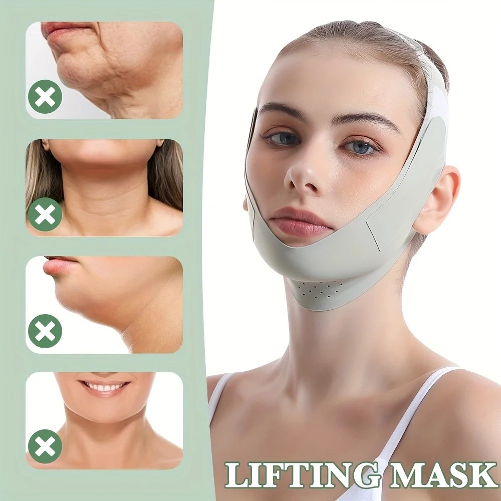 Skincare Scora - 再利用可能な顔痩身包帯 V ラインフェイスシェイパー女性あご頬リフトアップベルトフェイシャルマッサージストラップ顔スキンケア美容ツール