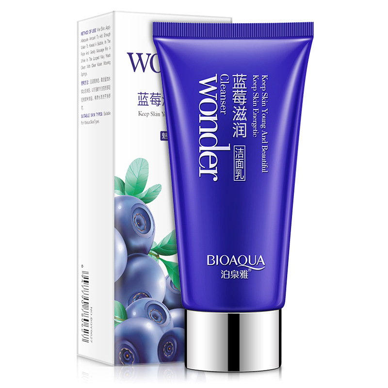 Skincare Bioaqua - BIOAQUA 100g ブルーベリー洗顔料 植物エキス配合 濃密泡洗顔 保湿