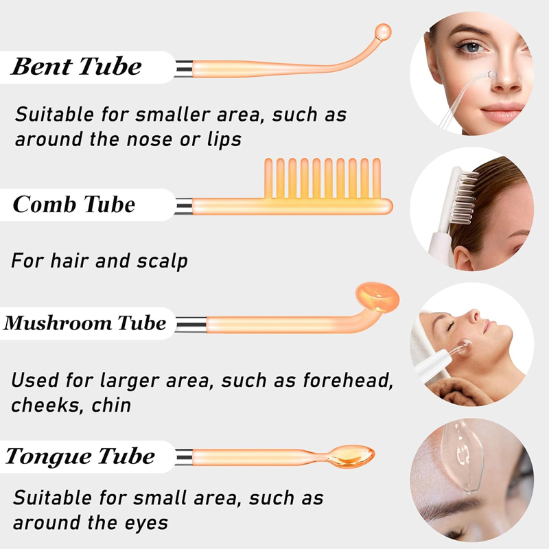 高周波交換電極ガラス管フェイシャル電気療法杖スキンケアスポッ - Skincare Scora のレビューと価格