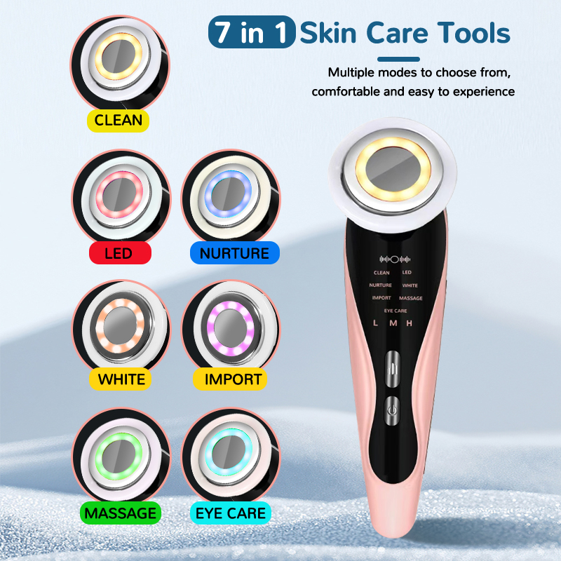 電動美容導入デバイス 7-in-3 フェイシャルマッサージャ - Skincare Scora のレビューと価格