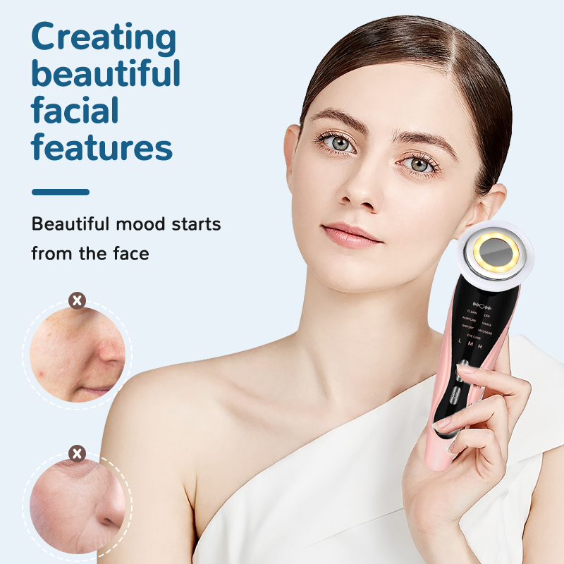 電動美容導入デバイス 7-in-3 フェイシャルマッサージャ - Skincare Scora のレビューと価格