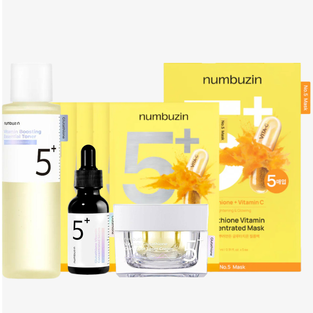 ヌンブジン No.5+ グルタチオン ビタミン濃縮 5枚入り - Ferulic Acid Serum のレビューと価格