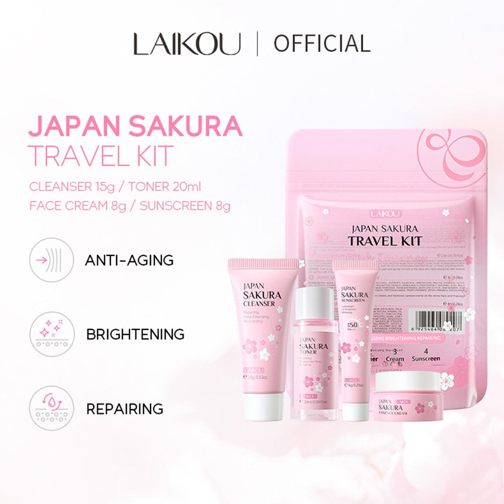 さくらスキンケアセット洗顔料、美容液、トナー、日焼け止め、フ - Skincare Scora のレビューと価格