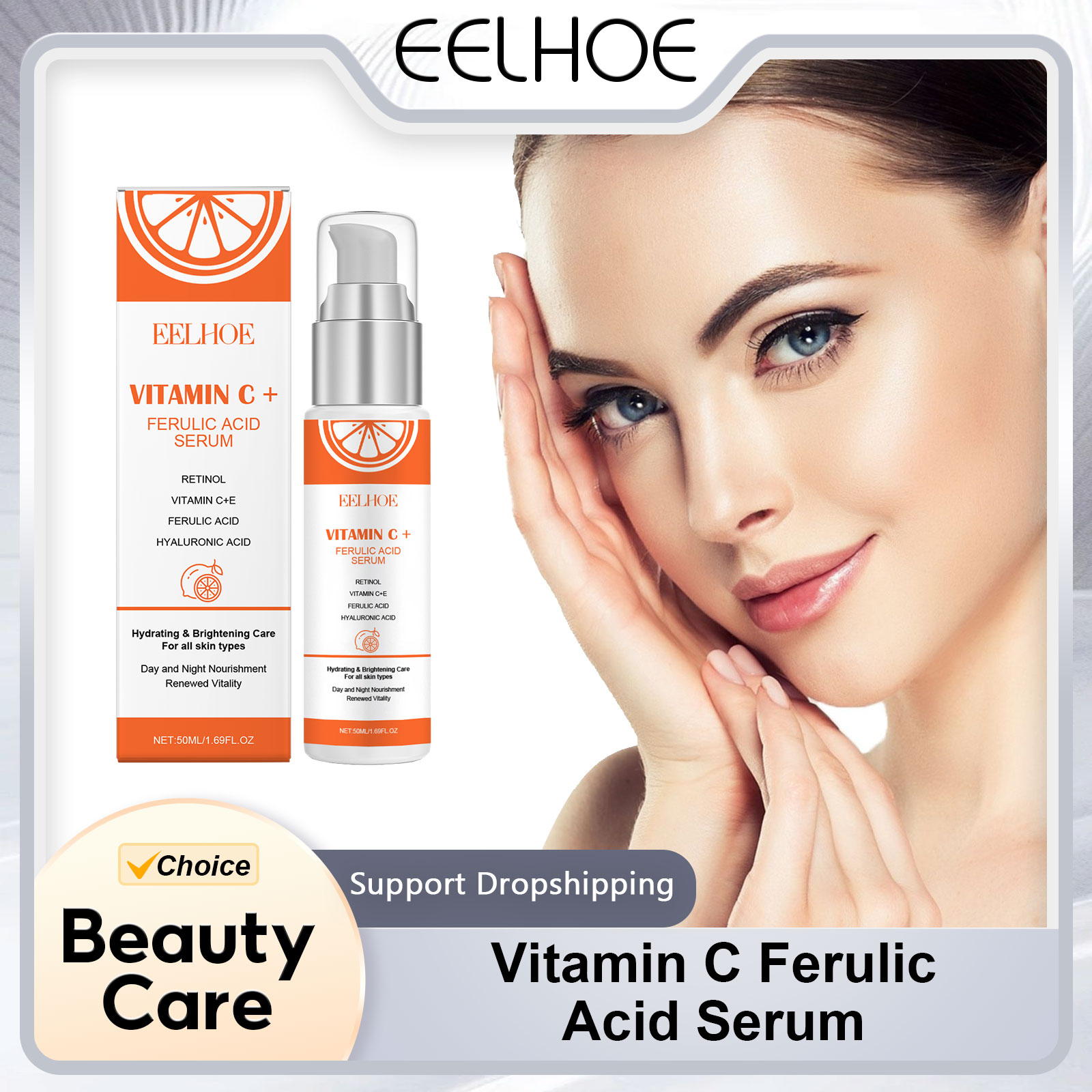Eelhoe-ビタミンCとe-フェルラ酸保湿血清,毛穴の縮小 - Ferulic Acid Serum のレビューと価格